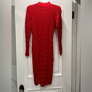 Red sweater dress knee length